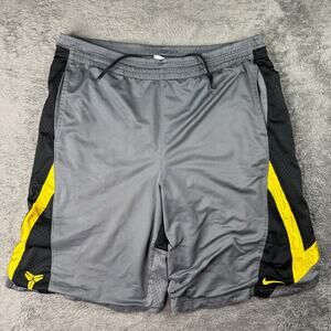 Y2K Nike Kobe Bean Bryant Basketball Shorts Mens L Gray Baggy Black Mamba